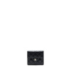 CHANEL SMALL CLASSIC COMPACT WALLET LAMBSKIN BLACK SHW