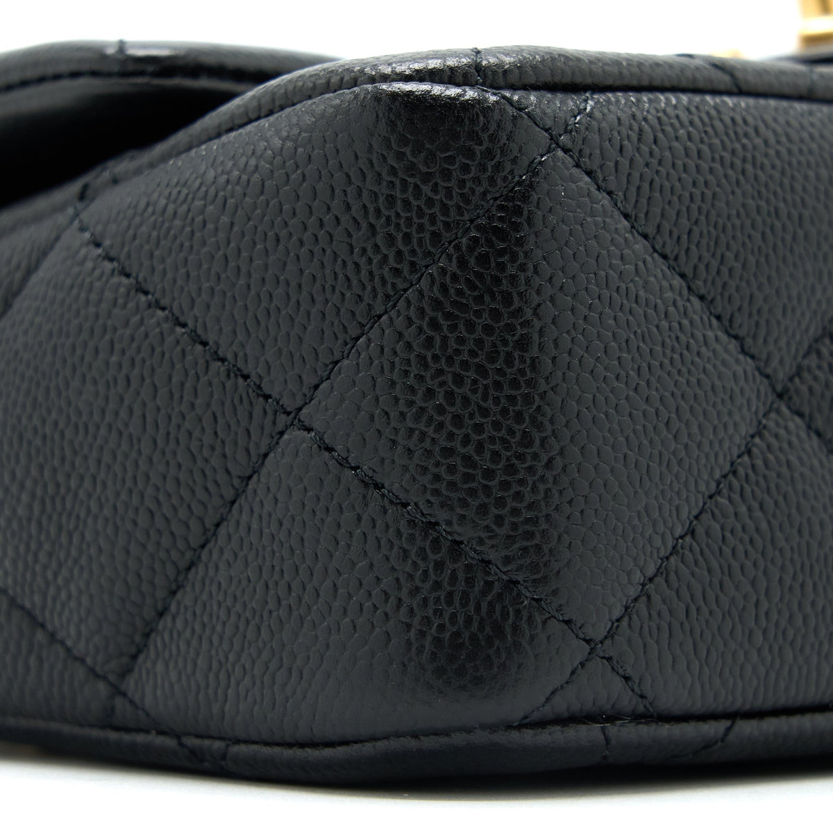 CHANEL 23P COCO LOVE FLAP BAG CAVIAR BLACK GHW (MICROCHIP)