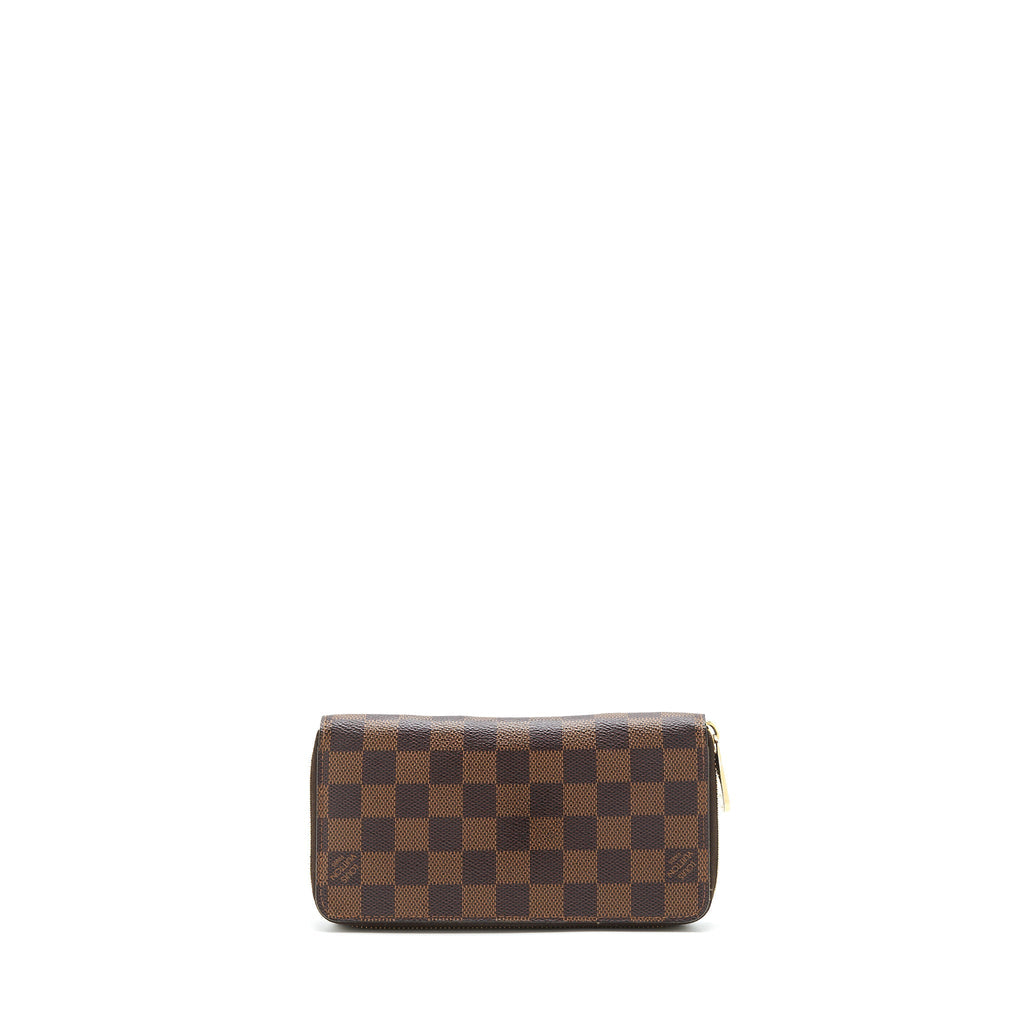 LOUIS VUITTON ZIPPER LONG WALLET DAMIER EBENE GHW