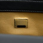 CHANEL PEARL CRUSH MINI SQUARE FLAP BAG LAMBSKIN BLACK BRUSHED GHW (MICROCHIP)