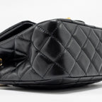CHANEL PEARL CRUSH MINI SQUARE FLAP BAG LAMBSKIN BLACK GHW (MICROCHIP)