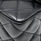 CHANEL PEARL CRUSH MINI SQUARE FLAP BAG LAMBSKIN BLACK GHW (MICROCHIP)