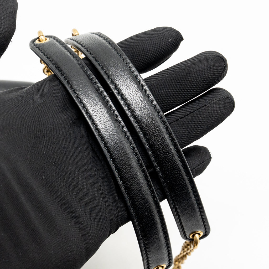Saint Laurent/YSL Jamie Pochon Shoulder Bag Lambskin Black GHW