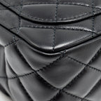 CHANEL PEARL CRUSH MINI SQUARE FLAP BAG LAMBSKIN BLACK GHW (MICROCHIP)