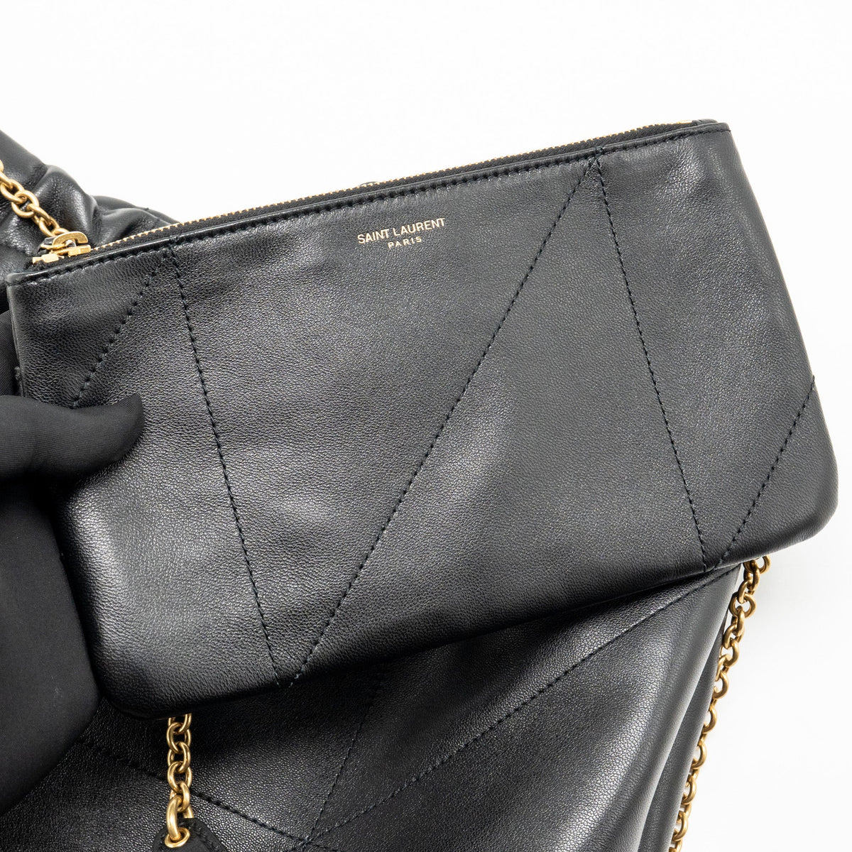 Saint Laurent/YSL Jamie Pochon Shoulder Bag Lambskin Black GHW