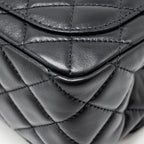 CHANEL PEARL CRUSH MINI SQUARE FLAP BAG LAMBSKIN BLACK GHW (MICROCHIP)