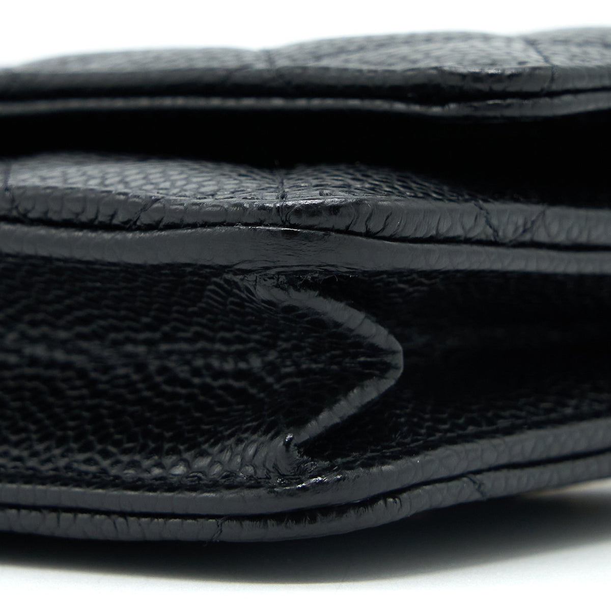 CHANEL CLASSIC WALLET ON CHAIN CAVIAR BLACK GHW( MICROCHIP)