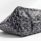 GOYARD SAINT LOUIS PM TOTE GOYARDINE CANVAS/CALFSKIN NAVY BLUE SHW