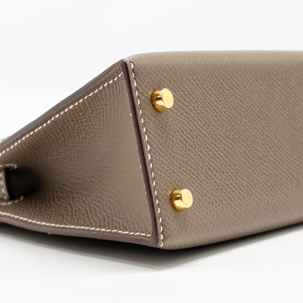Hermes Mini Kelly Epsom Etoupe GHW