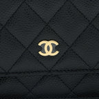CHANEL CLASSIC WALLET ON CHAIN CAVIAR BLACK GHW( MICROCHIP)