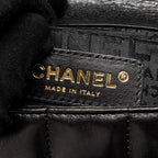 CHANEL CAMELLIA MINI FLAP SHOULDER BAG LAMBSKIN BLACK GHW
