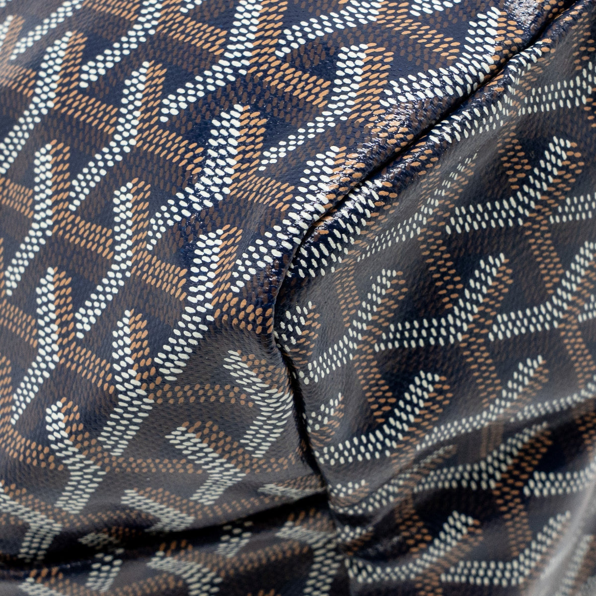 GOYARD SAINT LOUIS PM TOTE GOYARDINE CANVAS/CALFSKIN NAVY BLUE SHW