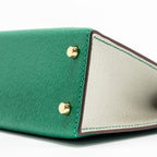 Hermes Mini kelly special order chèvre Mysore Vert vertigo/Gris Perle LGHW
