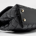CHANEL SMALL COCO HANDLE WITH LIZARD EMBOSSED HANDLE CAVIAR BLACK LGHW (MICROCHIP)