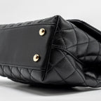 CHANEL SMALL COCO HANDLE WITH LIZARD EMBOSSED HANDLE CAVIAR BLACK LGHW (MICROCHIP)
