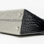 Hermes Mini Kelly II Alligator Mississippiensis Matt Gris Perle / black SHW