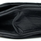 CHANEL 2.55 REISSUE WALLET ON CHAIN CHEVRON AGED CALFSKIN BLACK BRUSHED GHW (MICROCHIP)
