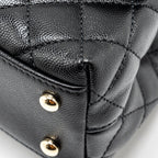CHANEL SMALL COCO HANDLE WITH LIZARD EMBOSSED HANDLE CAVIAR BLACK LGHW (MICROCHIP)