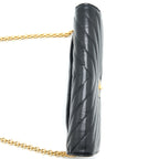 CHANEL 2.55 REISSUE WALLET ON CHAIN CHEVRON AGED CALFSKIN BLACK BRUSHED GHW (MICROCHIP)