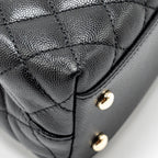 CHANEL SMALL COCO HANDLE WITH LIZARD EMBOSSED HANDLE CAVIAR BLACK LGHW (MICROCHIP)