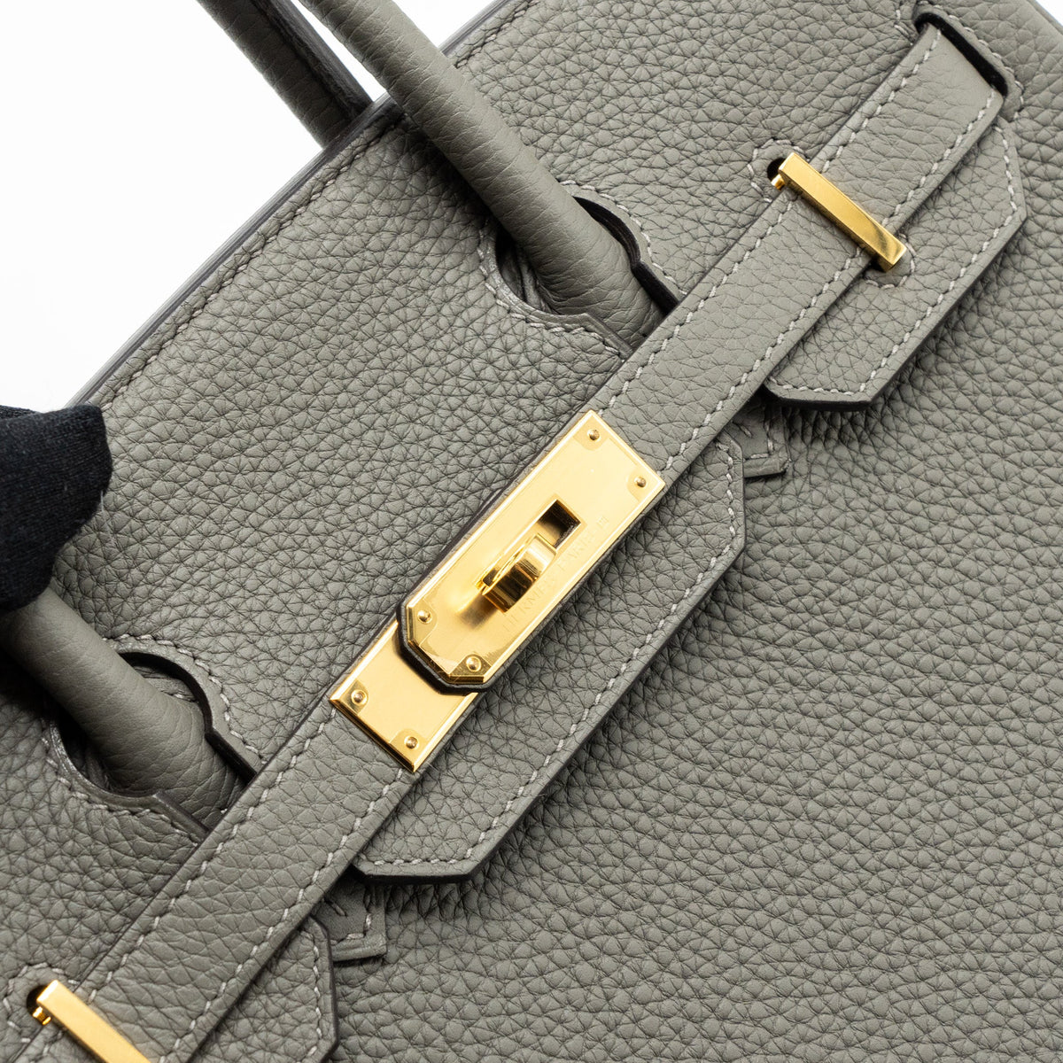 Hermes Birkin 30 Clemence Gris Meyer GHW