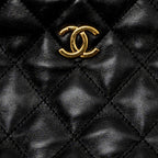 CHANEL 22K HOBO SHOULDER BAG LAMBSKIN BLACK BRUSHED GHW (MICROCHIP)