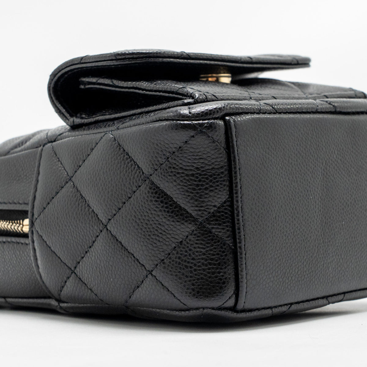 CHANEL MINI BACKPACK / CROSSBODY BAG CAVIAR BLACK LGHW (MICROCHIP)