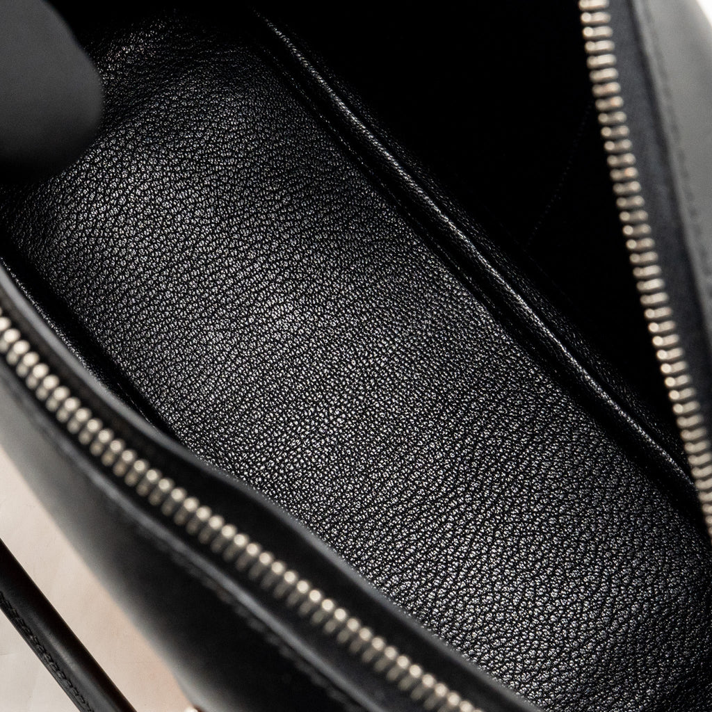 Hermes plume 28 fabric / leather orange / black SHW