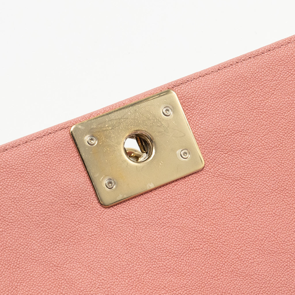 CHANEL MEDIUM BOY BAG CAVIAR PINK LGHW