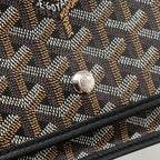 Goyard Plumet Pouch-Wallet Goyardine Canvas/Chevroches Calfskin Black SHW