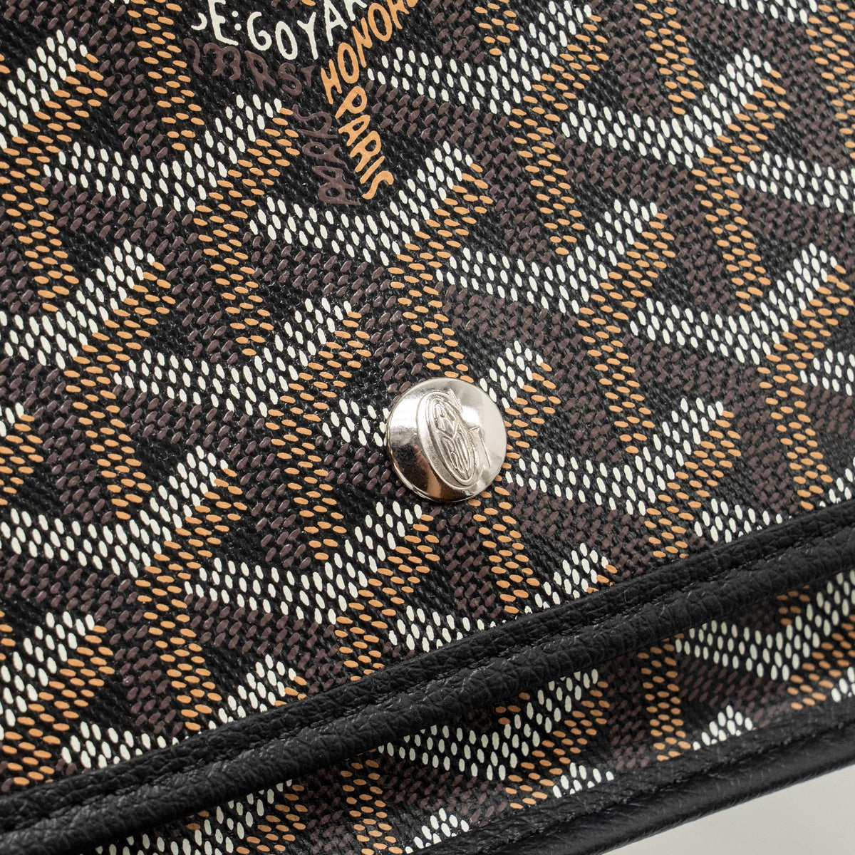 Goyard Plumet Pouch-Wallet Goyardine Canvas/Chevroches Calfskin Black SHW