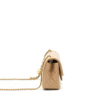 CHANEL 22B PEARL CRUSH MINI RECTANGULAR FLAP BAG LAMBSKIN DARK BEIGE GHW (MICROCHIP)