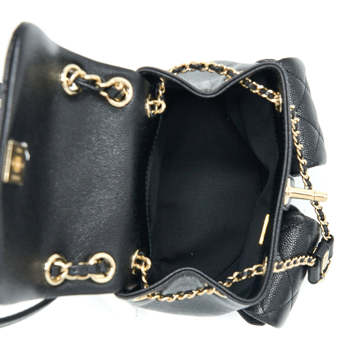 CHANEL 23P MINI TRIPLE PACK BACKPACK CAVIAR BLACK LGHW (MICROCHIP)