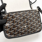Goyard Plumet Pouch-Wallet Goyardine Canvas/Chevroches Calfskin Black SHW