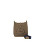HERMES MINI EVELYNE CLEMENCE ETOUPE/BLUE INDIGO GHW