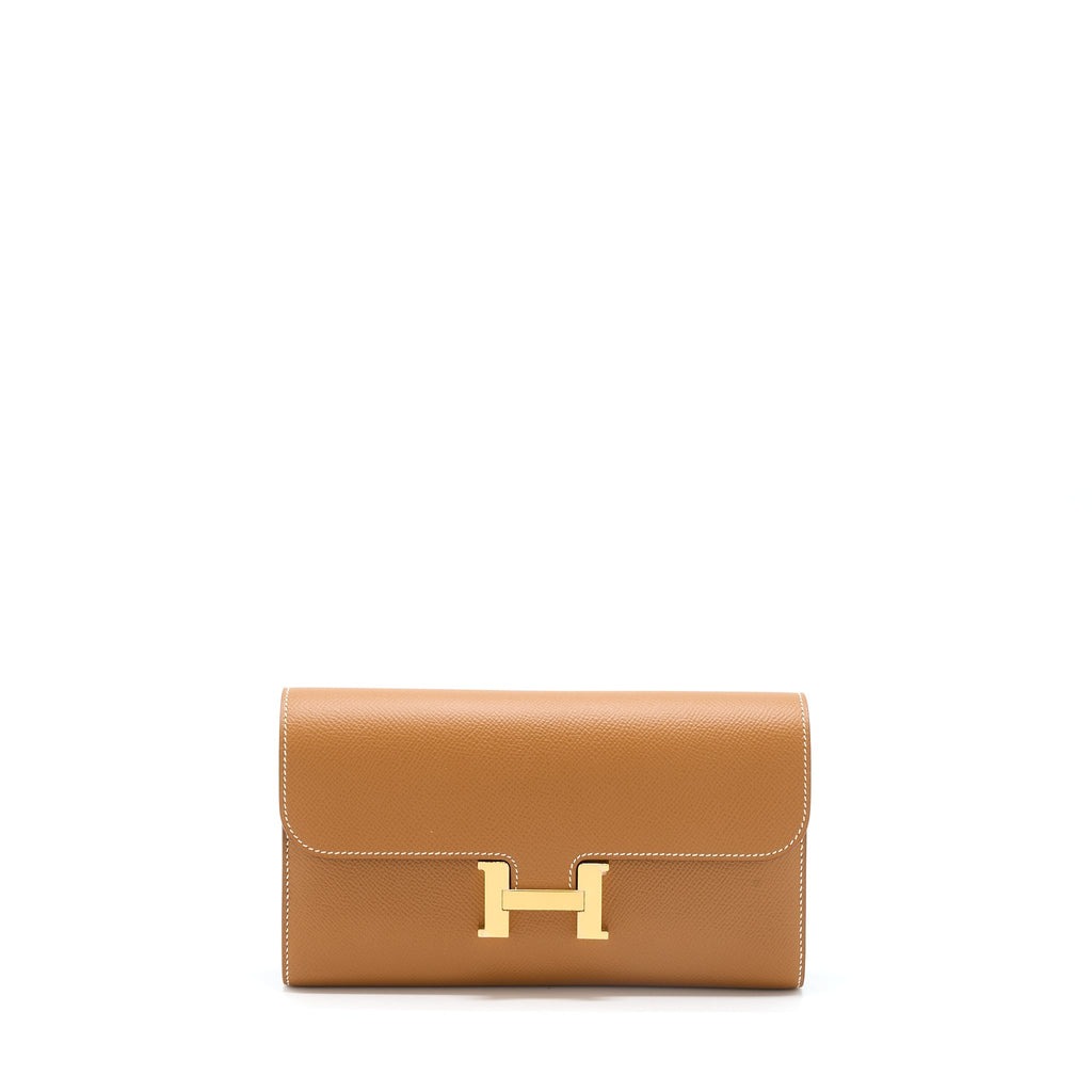Hermes Constance Long Wallet Epsom Gold GHW