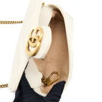 GUCCI GG MARMONT SUPER MINI BAG MATELASSÉ WHITE BRUSHED GHW