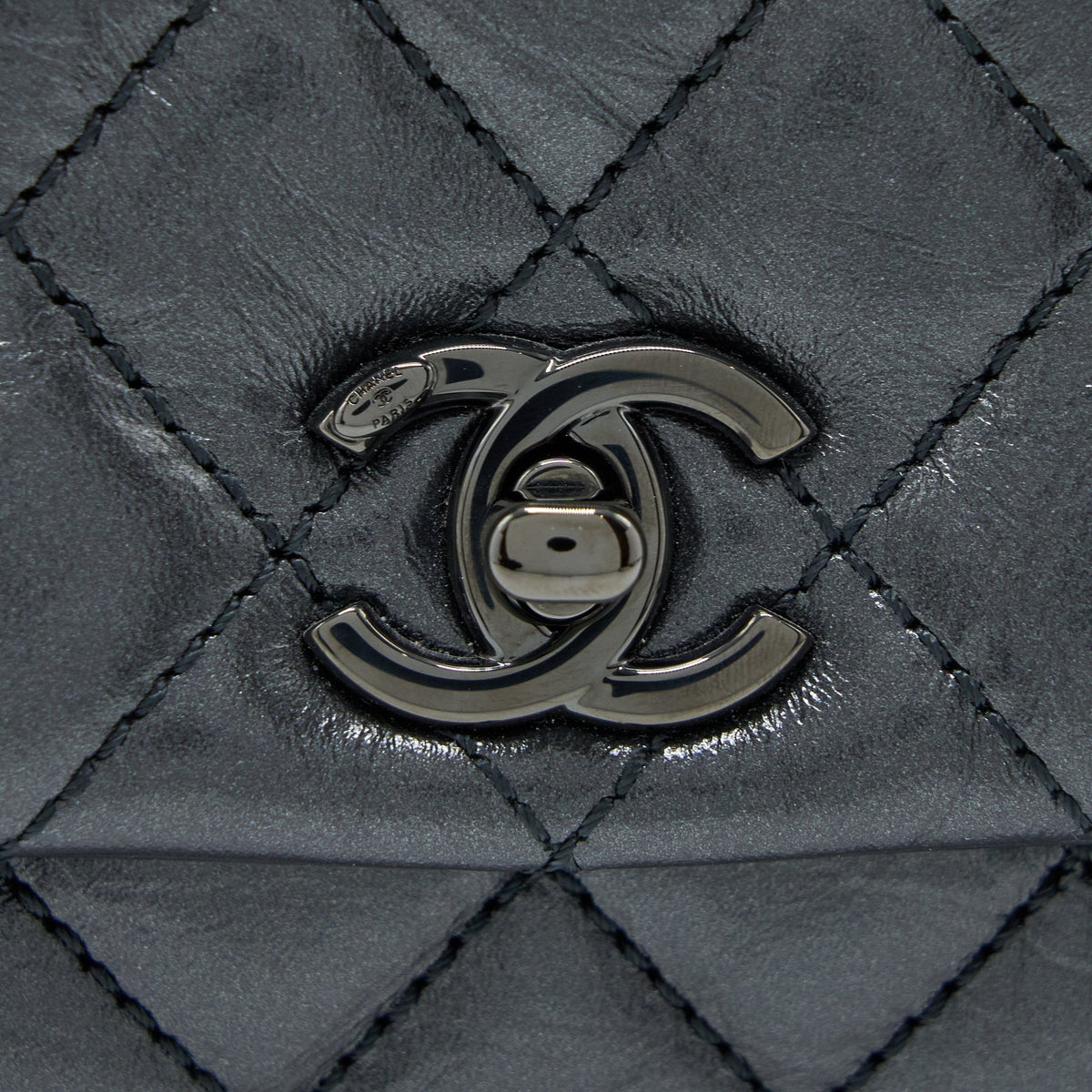 CHANEL SMALL COCO HANDLE AGED CALFSKIN SO BLACK WITH BLACK HARDWARE