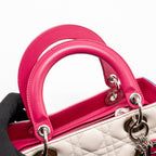 Dior Medium Lady Dior Lambskin Light Grey / Multicolour SHW