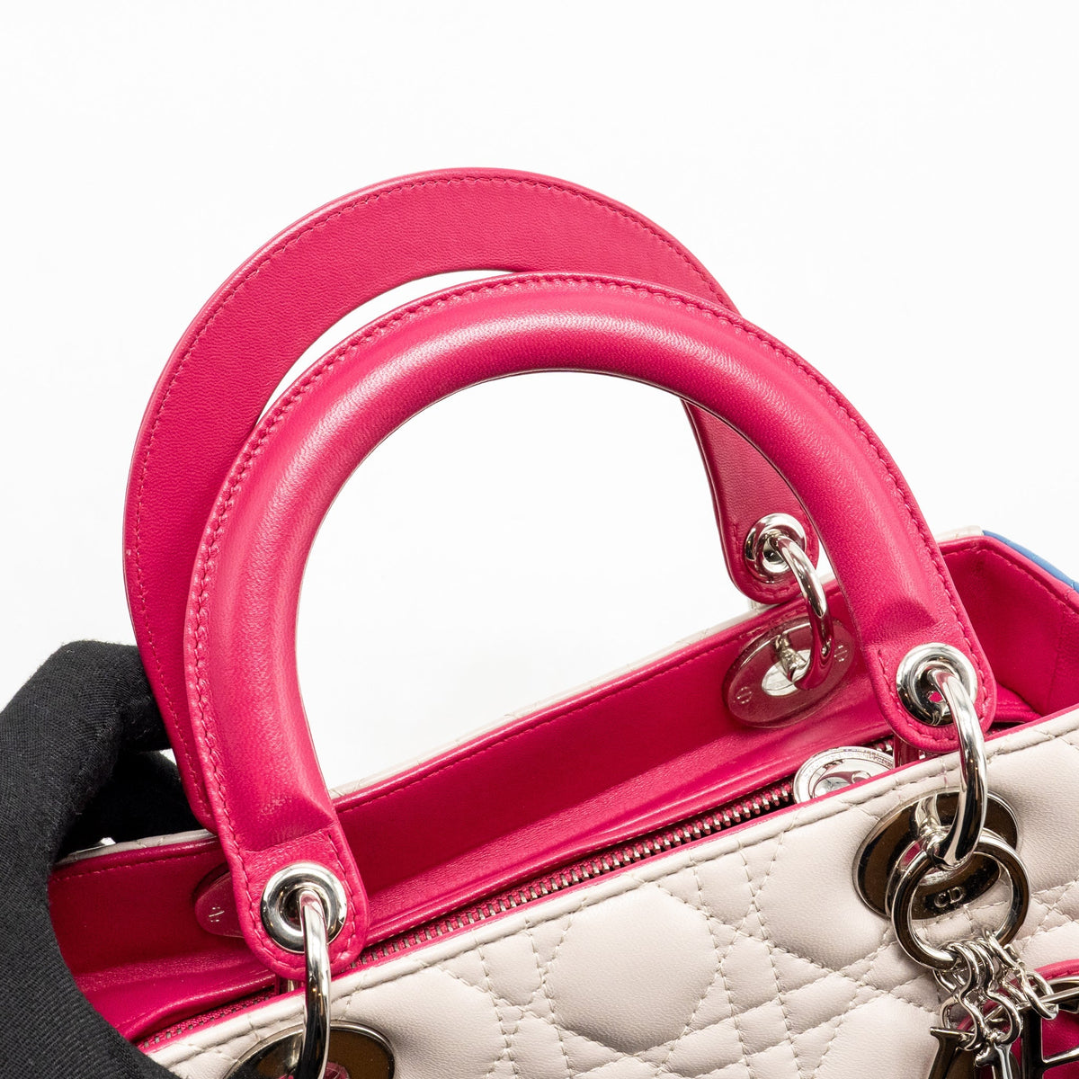 Dior Medium Lady Dior Lambskin Light Grey / Multicolour SHW