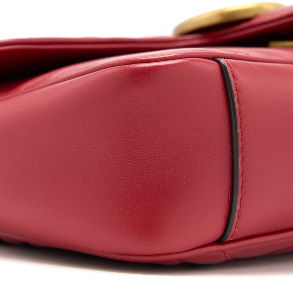 GUCCI MINI MARMONT CALFSKIN RED GHW