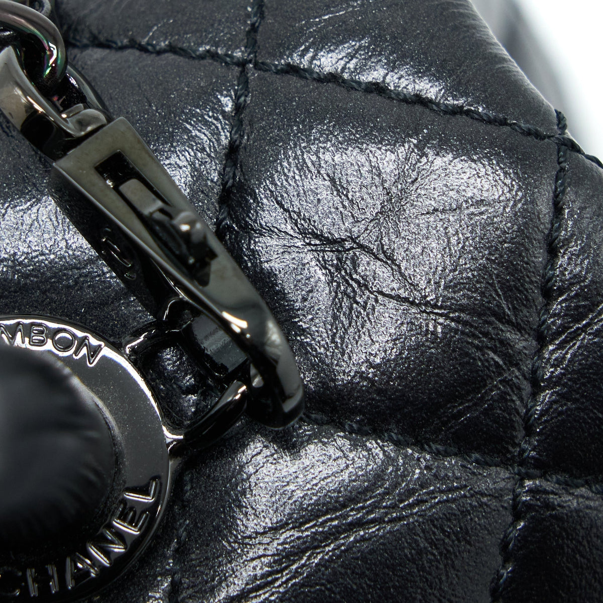 CHANEL SMALL COCO HANDLE AGED CALFSKIN SO BLACK WITH BLACK HARDWARE