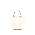 HERMES PICOTIN 18 LOCK BAG NATA WITH JAUNE POUSSIN HANDLE SHW