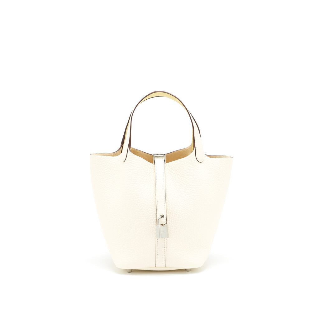 Hermes Picotin 18 Lock Bag Nata/ Jaune Poussin SHW