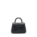 CHANEL MINI COCO HANDLE 20CM CAVIAR BLACK LGHW (MICROCHIP)