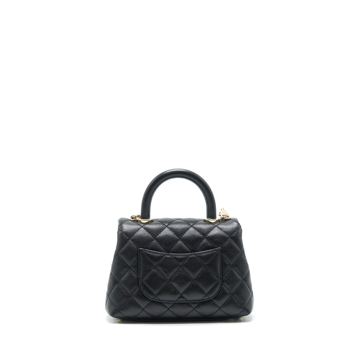 CHANEL MINI COCO HANDLE 20CM CAVIAR BLACK LGHW (MICROCHIP)