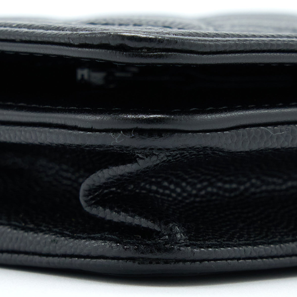 CHANEL BOY WALLET ON CHAIN CAVIAR BLACK RUTHENIUM HARDWARE (MICROCHIP)