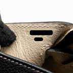 Hermes birkin 25 special order togo craie/black with mauve pale stitching RGHW