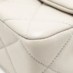 Chanel 24s pearl adjustable chain rectangular flap bag lambskin light grey GHW (microchip)
