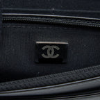 CHANEL BOY WALLET ON CHAIN CAVIAR BLACK RUTHENIUM HARDWARE (MICROCHIP)